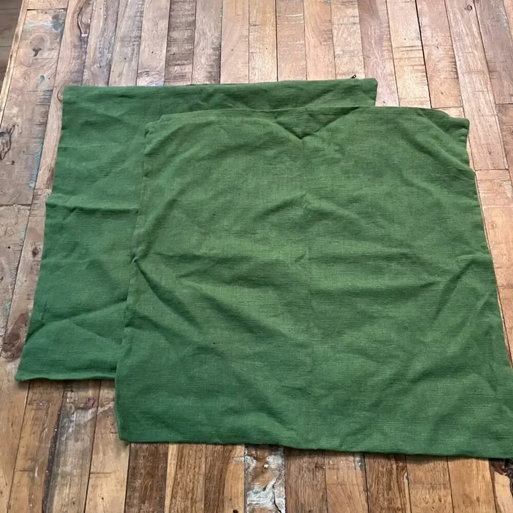 IKEA Vigdis Forest Green Ramie Pillow Shams 20